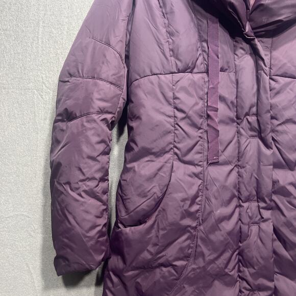 Tahari Down Puffer Coat Shawl Collar Quilted Zipper & Snap Purple Size M (READ) - Picture 5 of 12